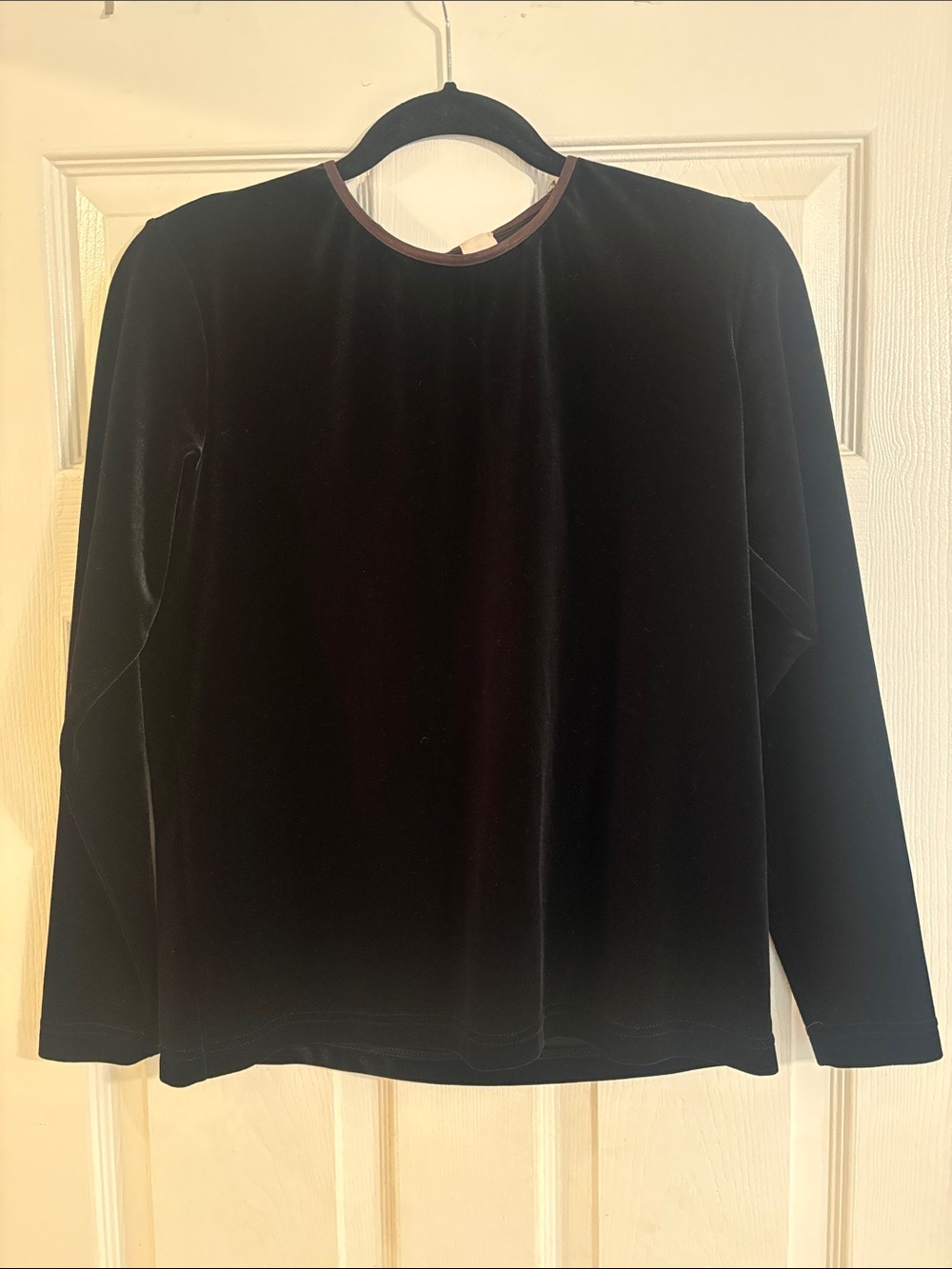 Vintage Classic Black Velvet Long Sleeve Top